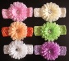 Wholesale 1.5'' crochet hair bands with 4'' Tanzy daisy flower YL01151