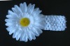 1.5'' crochet hair bands with 4'' Daisy flower YL01004