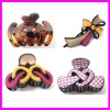 Wholesale Plastic hair claw with leather