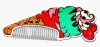 Wholesale acrylic makeup comb with diamond