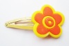 Wholesale Girl's hair clip with pvc flower accessory