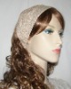 Wholesale Cinnamon creme flower design cotton hair ribbon