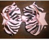 Wholesale 5.5 INCH PINK ZEBRA HAIR BOW CLIP BARRETTE BABY GIRL SKS-05002