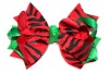 Wholesale Hair Bows Green Red & Black Zebra Print SKS-05007