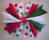 Wholesale 4 inch Girls Red & Green Christmas Spike Hair Bow SKS-05025