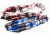 Wholesale grid polyester hair scarf, hairband