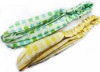 Wholesale grid polyester hair scarf, hairband