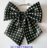 Wholesale Black hair clip brooch with white dots in satin