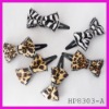Wholesale Fashion zipper leopard bow hair clip