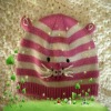 Wholesale Fashion Kids Embroidered Knitted Striped Hat