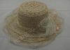plain straw hat/ladies straw hats/straw flat hat