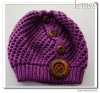 Wholesale fashion knitted hat with button