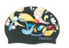 printed yellow red collours swimming cap fashion design swimming cap silicone swimming cap