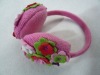 Colorful flower girls knitted earmuff