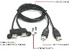 USB dual panel mount cable A Female to A male