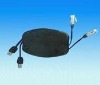 Two-in-one Auto-retractable LAN and USB Cable for Cord Readers and Camcorders
