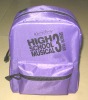Wholesale Purple 420D polyester backpack for kids go to school