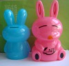 Plastic rabbit shape money box