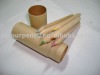 Wholesale 3.5inch 6pcs natural wooden colored pencil with paper tube