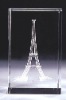 Eifel tower crystal gift 3d laser etched crystal