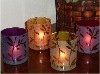 Frosted Etched autumn vine tealight holder