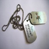 etched dog tag upon customer artwork