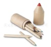 Wholesale 3.5inch 12pcs natural wooden colored pencils with paper tube set