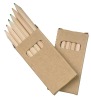 Wholesale 6pcs 3.5inch natural wooden/basswood colored pencil with paper tube
