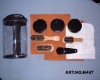 Wholesale 8 pcs black zipper bag shoe shine set with pvc pouch
