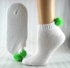 Wholesale Pom pom fashion young girl 100 cotton sock