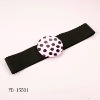 Wholesale Elegant Elastic Women's Belt W/Round Resin Buckle