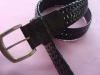 men's weave pu belt