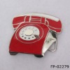 Wholesale Fashion belt buckle of red and white enamel telephone shaped