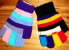 Wholesale Knitted acrylic multicolor stripe winter glove