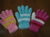 Wholesale Knitting stripe feather gloves