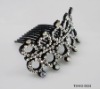 Wholesale FASHION WOMEN' S 8 CM HAIR GRIPS W/PLASTIC STONES IN BLACK