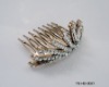 Wholesale FASHION GIRLS' HAIR GRIPS W/PLASTIC STONES IN GOLD IN SIZE OF 5.5 CM