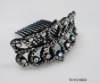 Wholesale FASHION WOMEN' S 8 CM HAIR GRIPS W/PLASTIC STONES IN BLACK