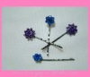 Wholesale antique silver flower bobby pins,hair accessory