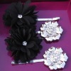 Wholesale Lady cloth black and gold folwer hair pin