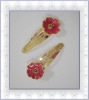 Wholesale Flower snap clip decoration with epoxy