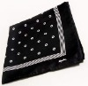 Wholesale Black Silk scarf with full dots printing for OEM give away