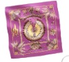 Pink silk scarf with full printing for promotion