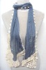Wholesale blue lace trim scarf