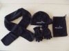 Wholesale polar fleece hat scarf gloves set