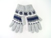 Wholesale Grey winter jacquard knitted gloves