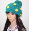Wholesale green hat with yellow dot