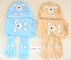 Wholesale baby hat+scarf+mitten