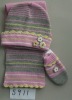 children hat+scarf+mitten