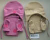 Wholesale baby hat+scarf+mitten